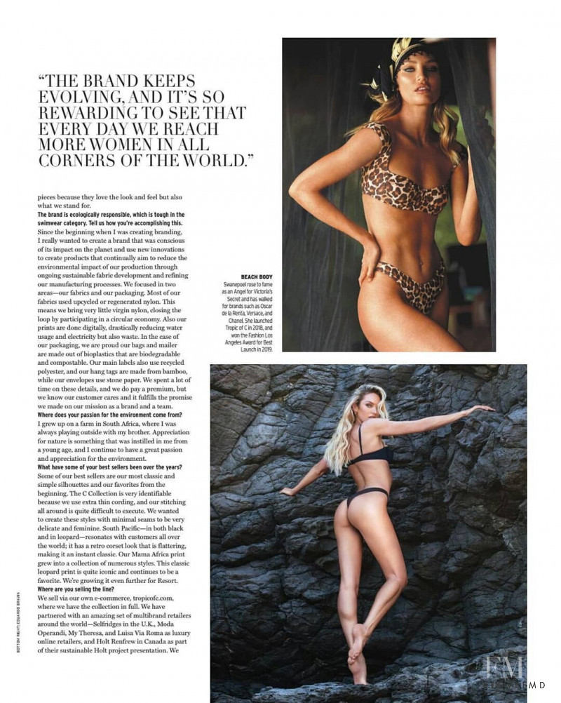 Candice Swanepoel featured in Sustainable Beauty, July 2020