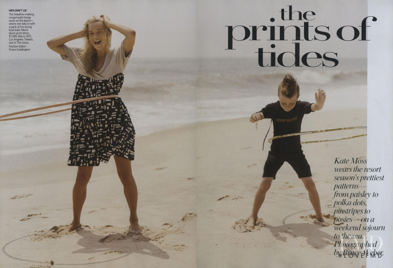 Kate Moss featured in The Prints of Tides, November 2006