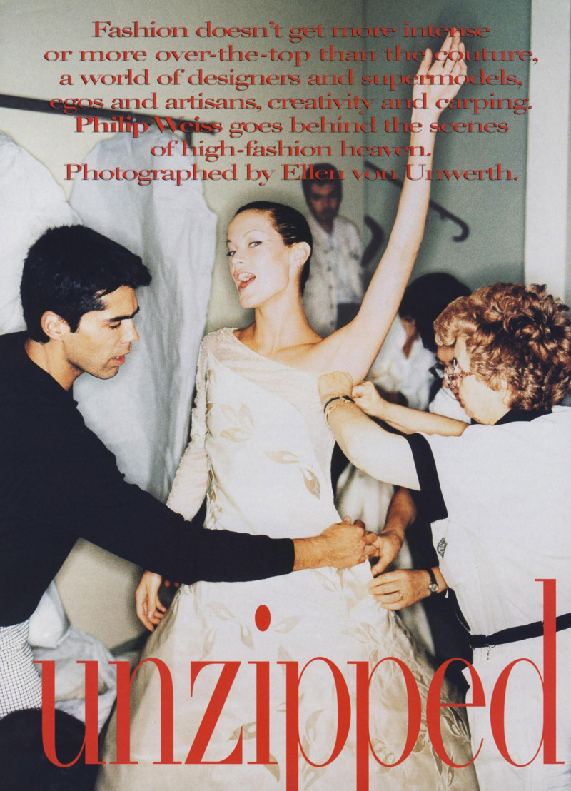 Carolyn Murphy featured in Couture Unzipped, October 1996