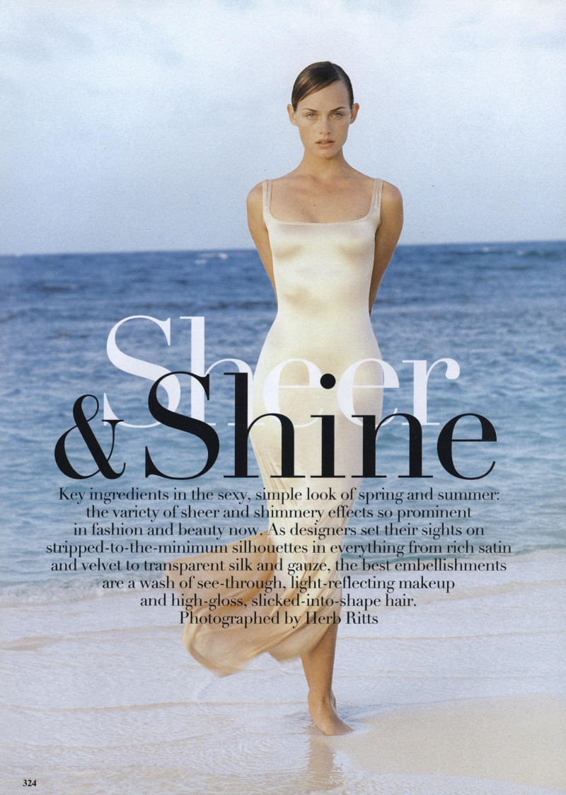 Amber Valletta featured in Sheer and Shine, April 1994