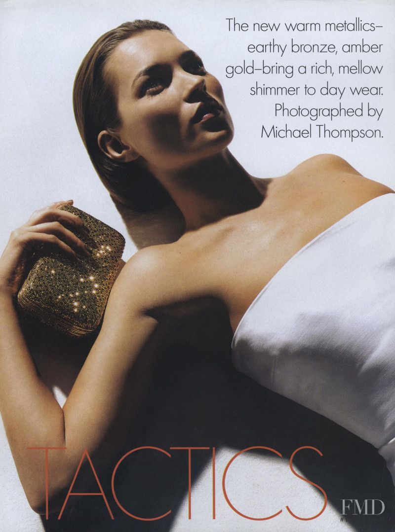 Kate Moss featured in Brass Tactics, November 1998
