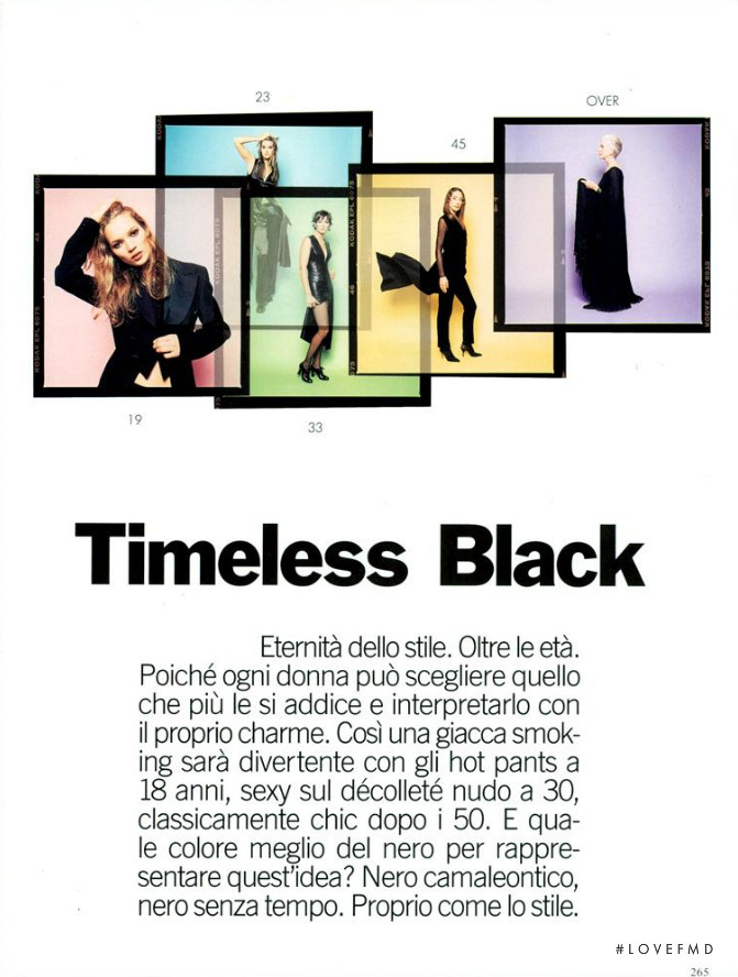 Kate Moss featured in Timeless Black, February 1994