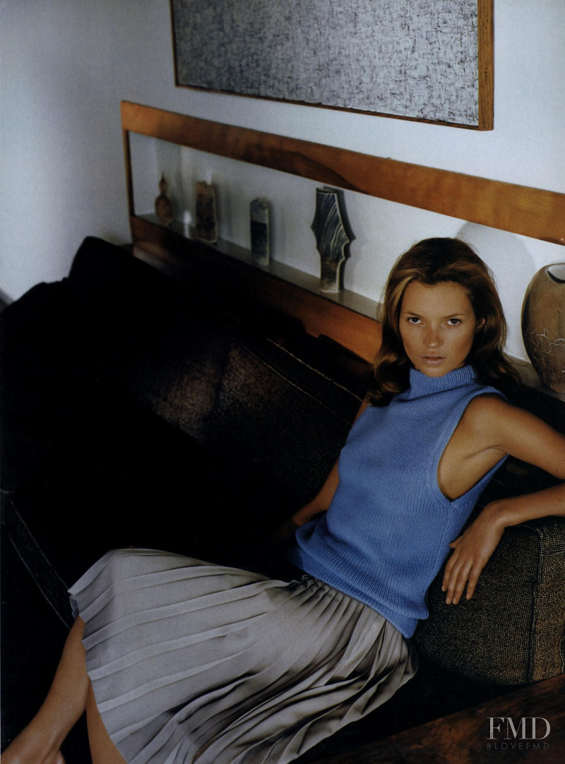 Kate Moss featured in School Ties, March 1998