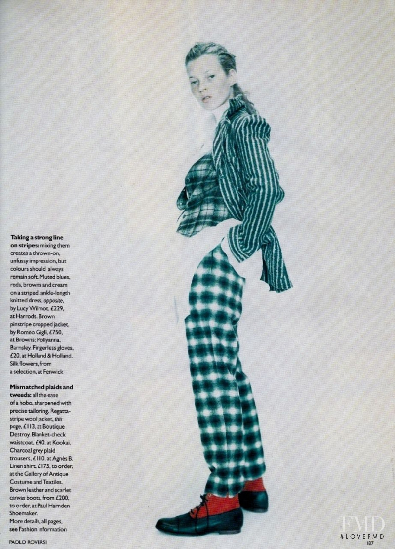Kate Moss featured in Tinker Tailoring, October 1993