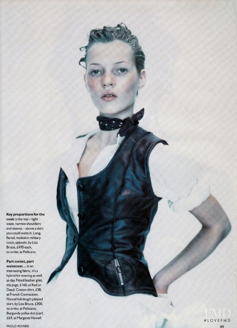 Kate Moss featured in Tinker Tailoring, October 1993