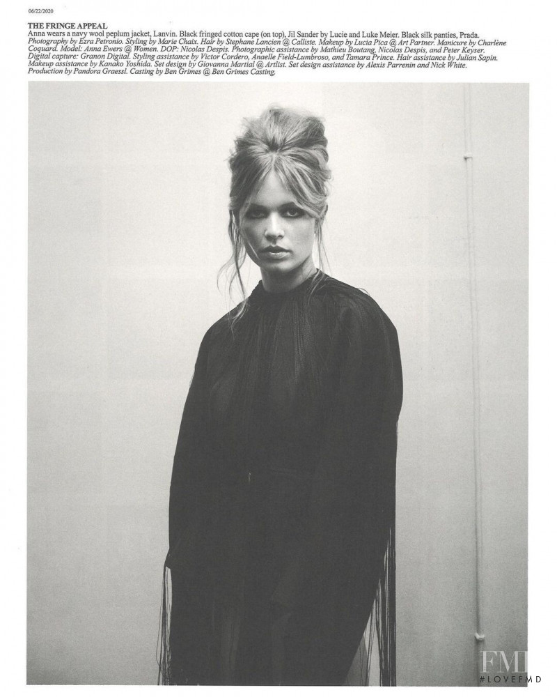 Anna Ewers featured in Obsessions, November 2020