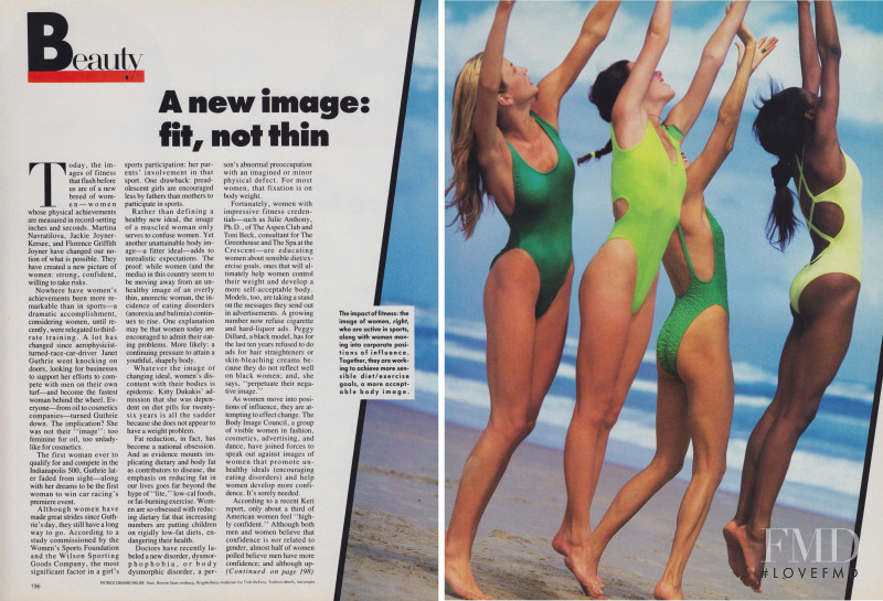 Rachel Williams featured in Beauty - A New Image: Fit, Not Thin, October 1988