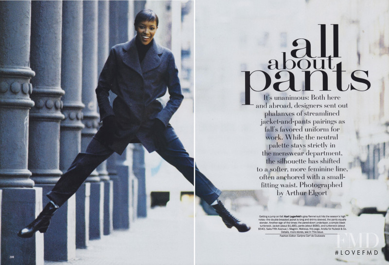 Naomi Campbell featured in All About Pants, August 1993
