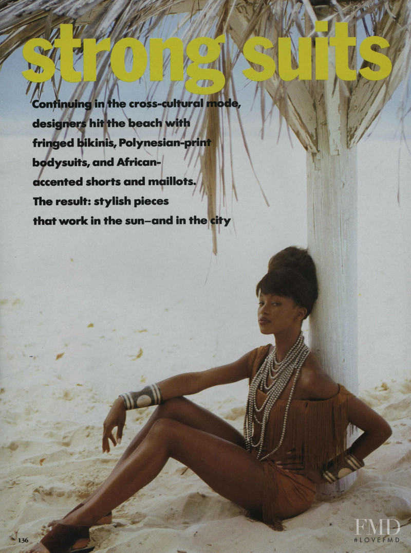 Naomi Campbell featured in Strong Suits, June 1992