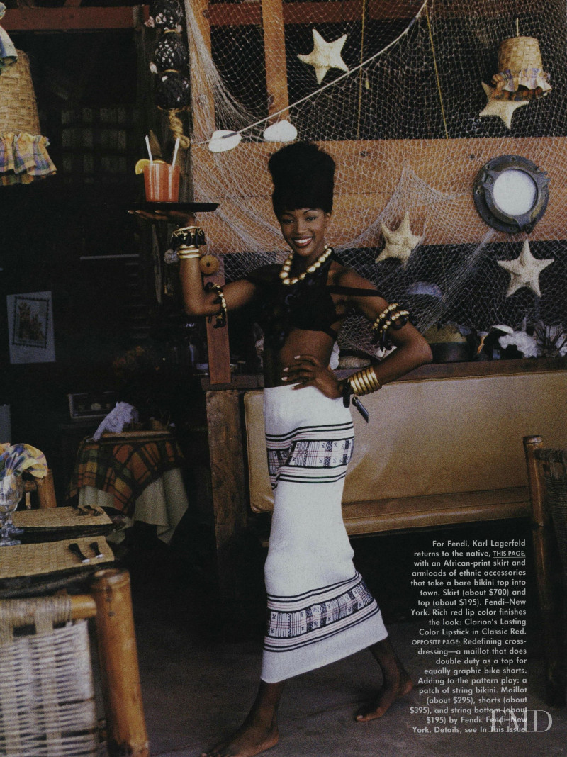 Naomi Campbell featured in Strong Suits, June 1992