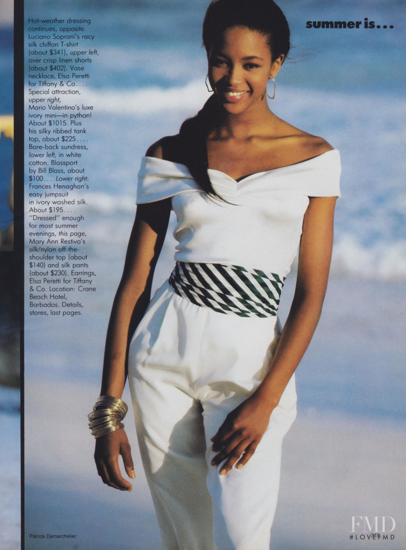 Naomi Campbell featured in Barer, May 1988