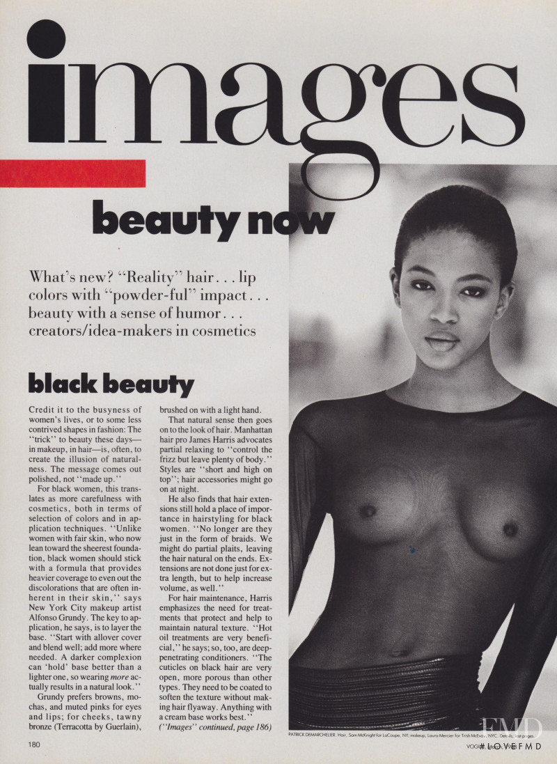 Naomi Campbell featured in Images - Beauty Now, March 1988