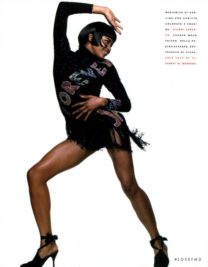 Naomi Campbell featured in Explosive, July 1989