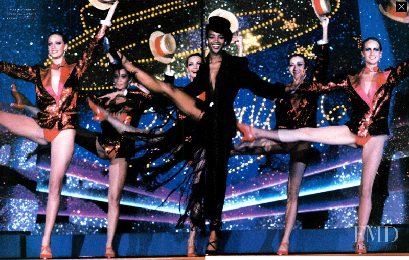 Naomi Campbell featured in Moulin Rouge, December 1989