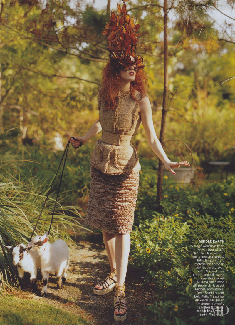 Karen Elson featured in The Enchanted Garden, March 2011