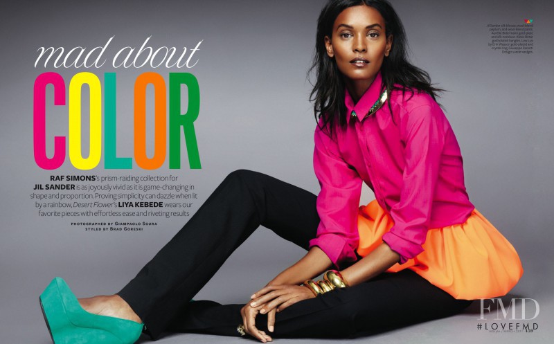 Liya Kebede featured in Mad About Color, March 2011