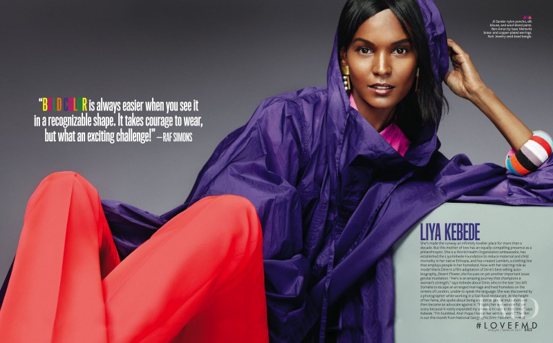 Liya Kebede featured in Mad About Color, March 2011