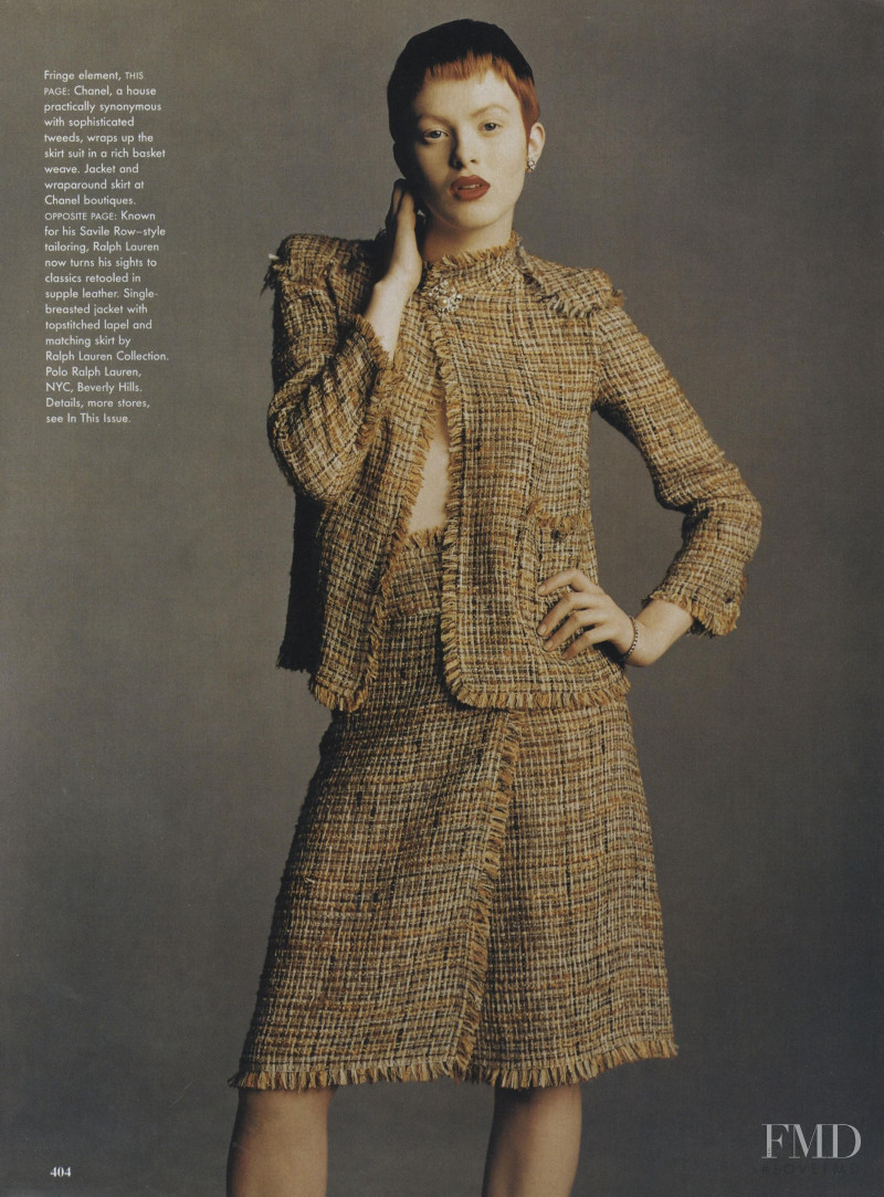 Karen Elson featured in Sophisticated Lady, March 1998