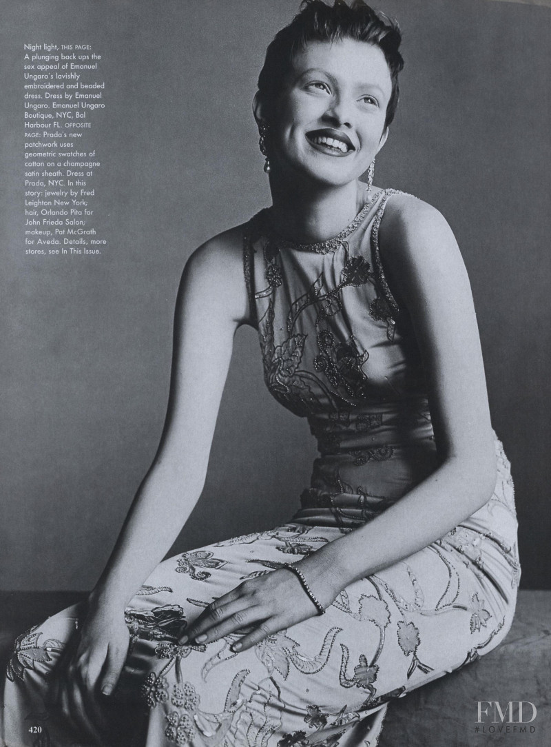 Karen Elson featured in Sophisticated Lady, March 1998