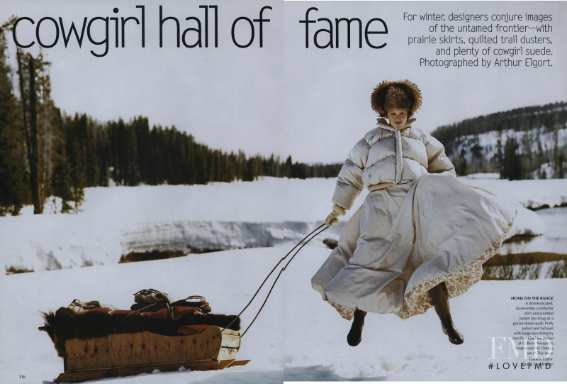 Karen Elson featured in Cowgirl Hall of Fame, October 1999