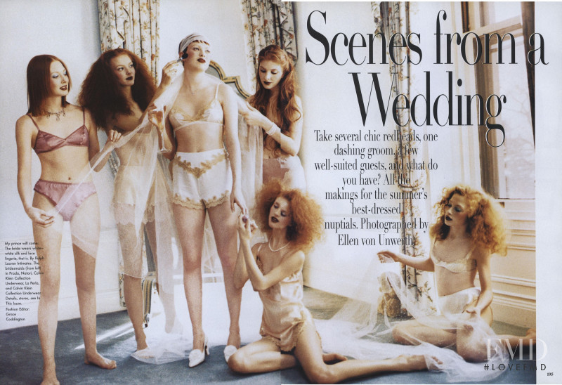 Karen Elson featured in Scenes from a Wedding, June 1998