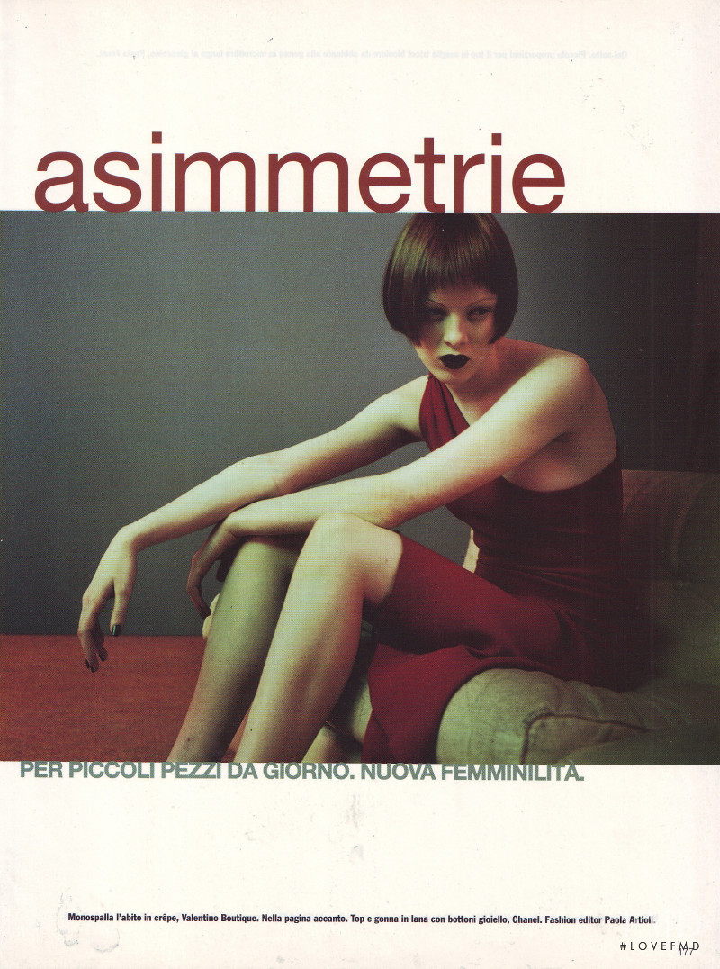 Karen Elson featured in Asimmetrie, March 1997