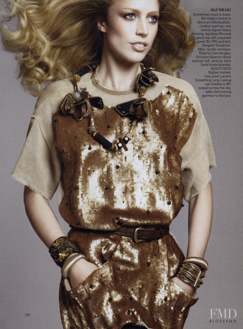 Raquel Zimmermann featured in The Glitterati, December 2008