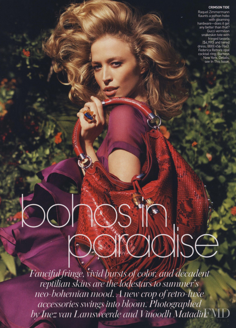 Raquel Zimmermann featured in Bohos in Paradise, May 2007