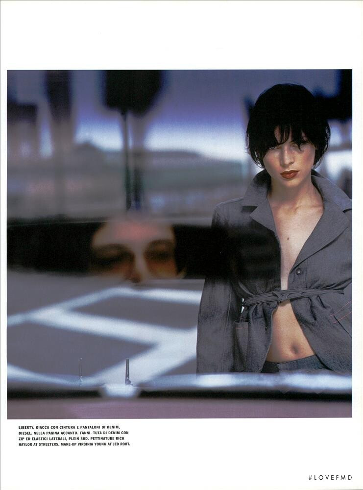 Liberty Ross featured in A Streak Of Blue Denim, August 2001