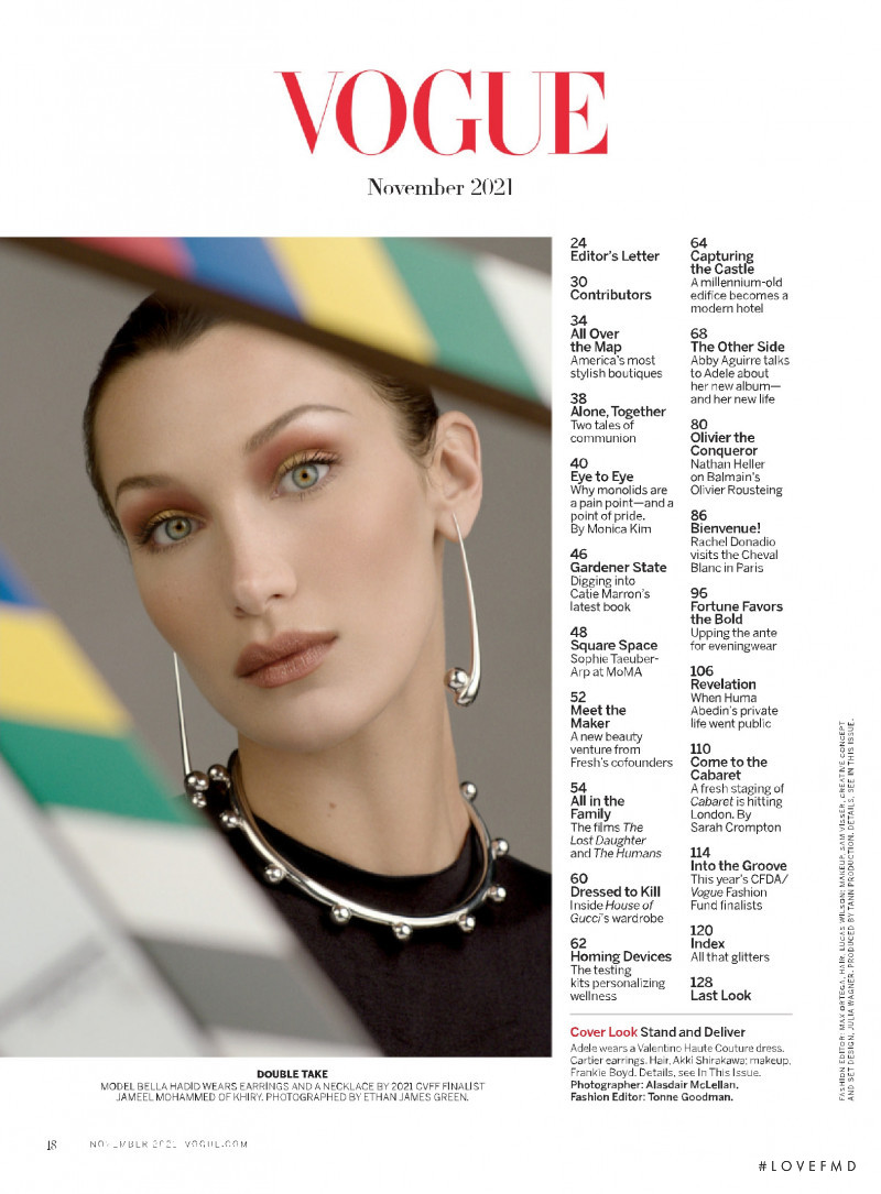 Bella Hadid featured in Into the Groove, November 2021