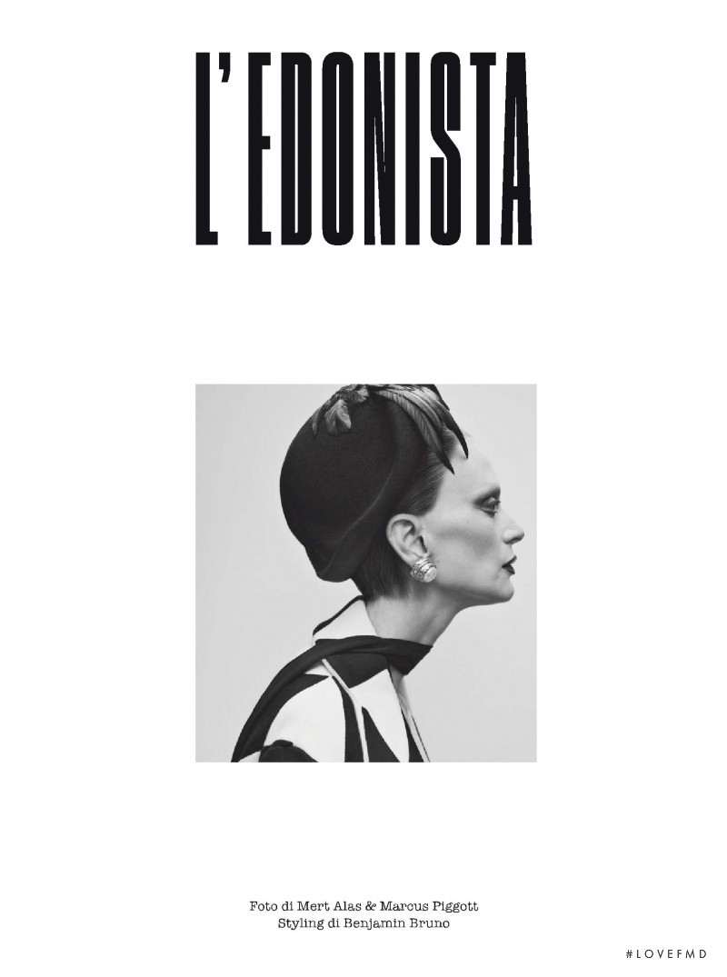 Kristen McMenamy featured in L\'Edonista, November 2021