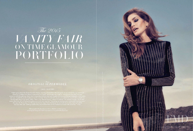 Cindy Crawford featured in The 2015 Vanity Fair On Time Glamour Portfolio, October 2015