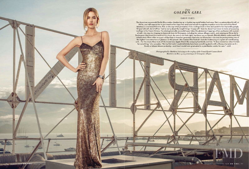 Karlie Kloss featured in The 2015 Vanity Fair On Time Glamour Portfolio, October 2015