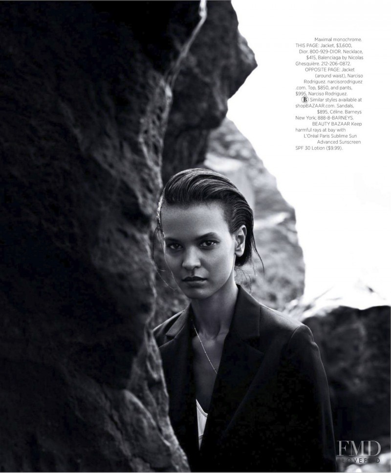 Liya Kebede featured in Spring\'s Sea Change Brings Suiting That\'s Bold In Black & White, March 2013