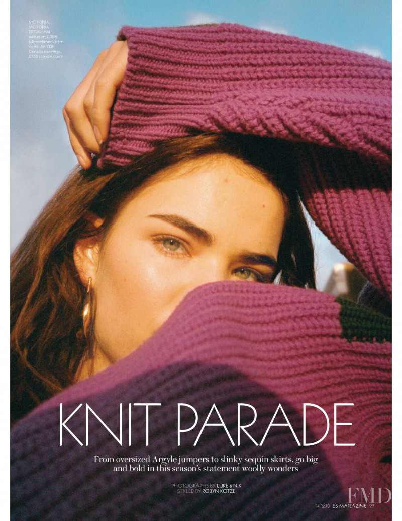 Robin Holzken featured in Knit Parade, December 2018