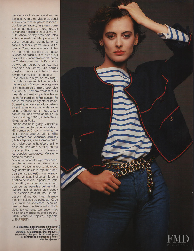 Ines de la Fressange featured in Ines Authentico Chanel, March 1987