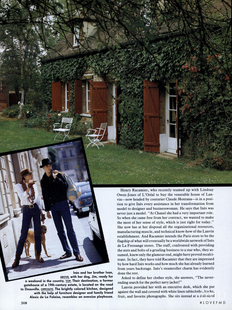 Ines de la Fressange featured in Le Style Inès, October 1991