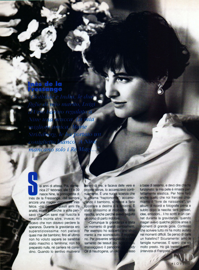 Ines de la Fressange featured in mamme al top, May 1994