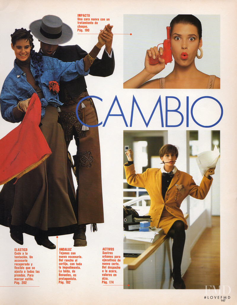 Carla Bruni featured in Primeras De Cambio, September 1987