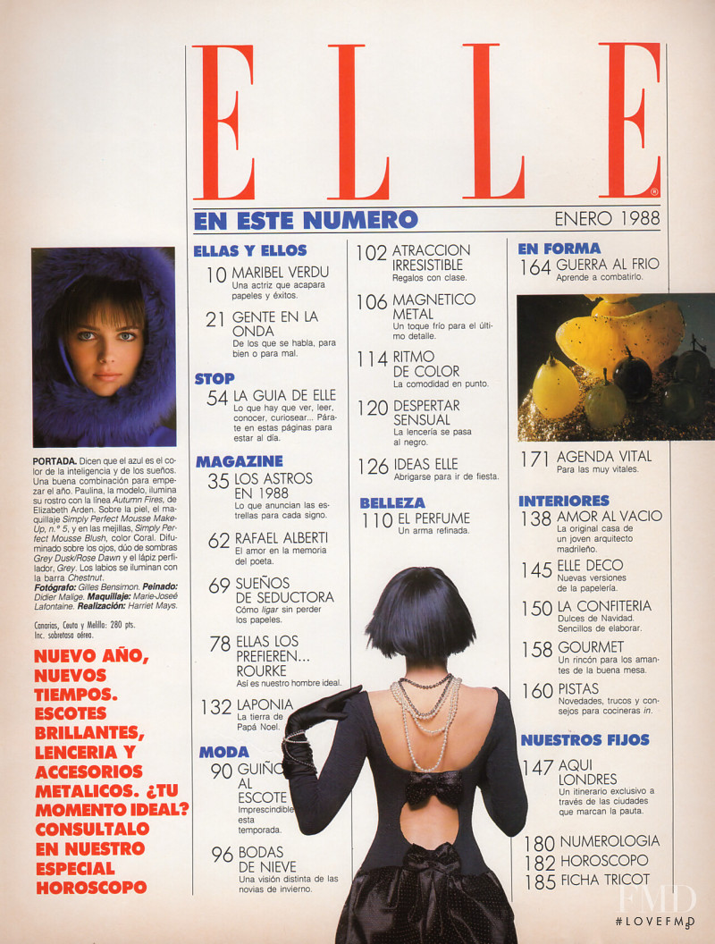 Carla Bruni featured in Vibrante, January 1988