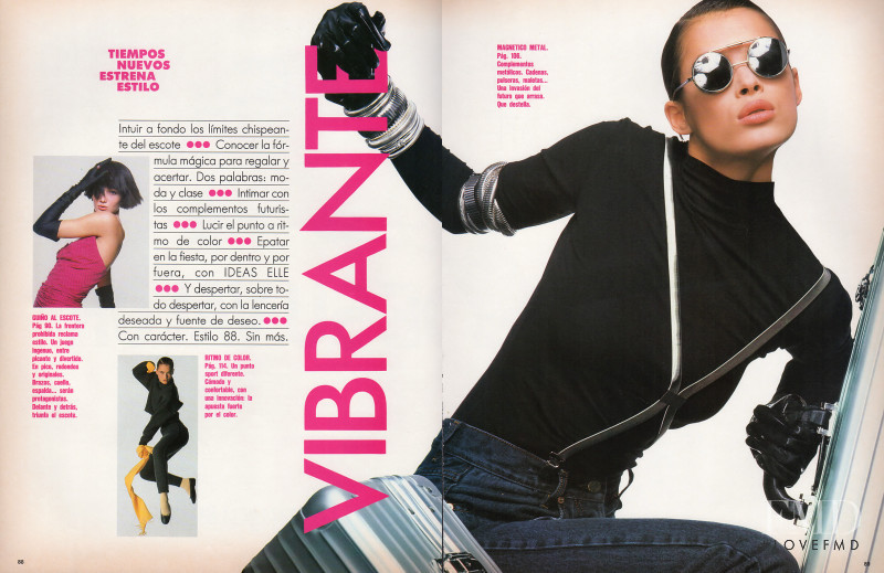 Carla Bruni featured in Vibrante, January 1988