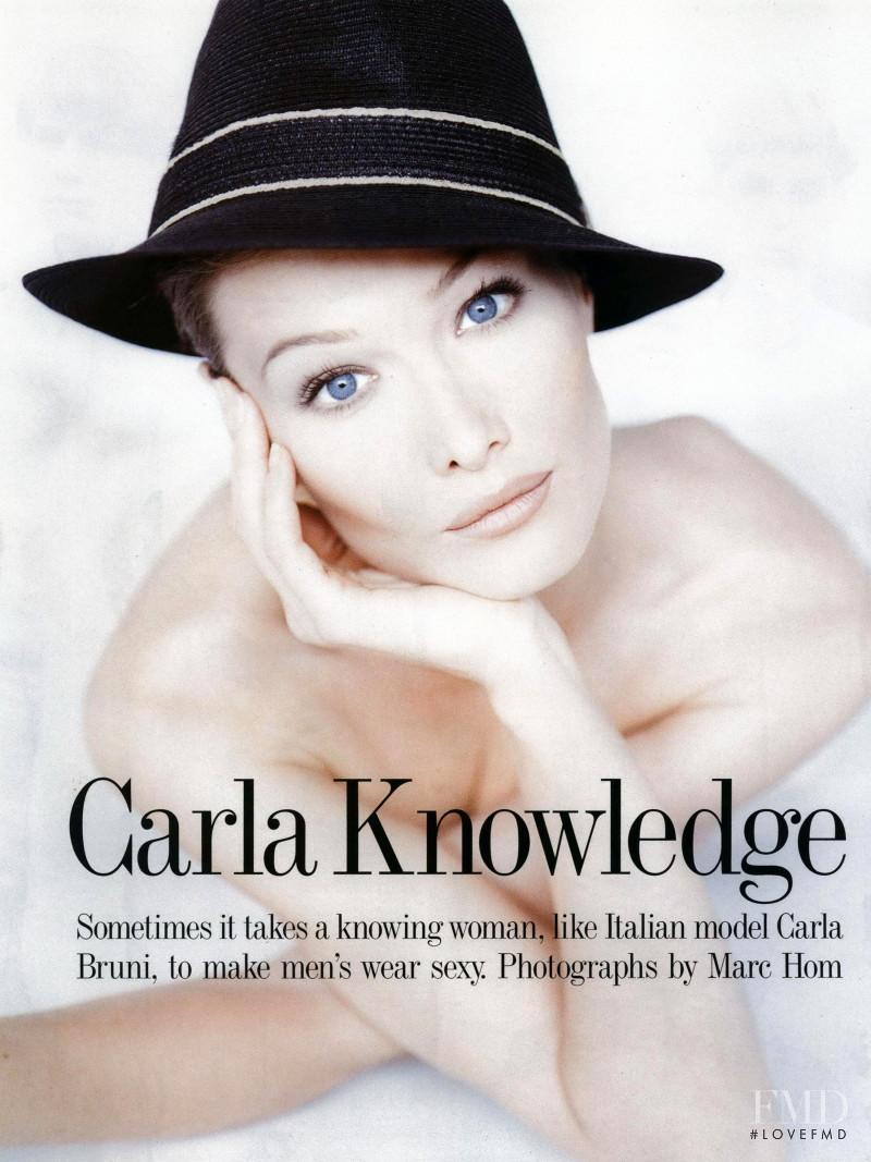 Carla Bruni featured in Carla Knowledge, February 1994