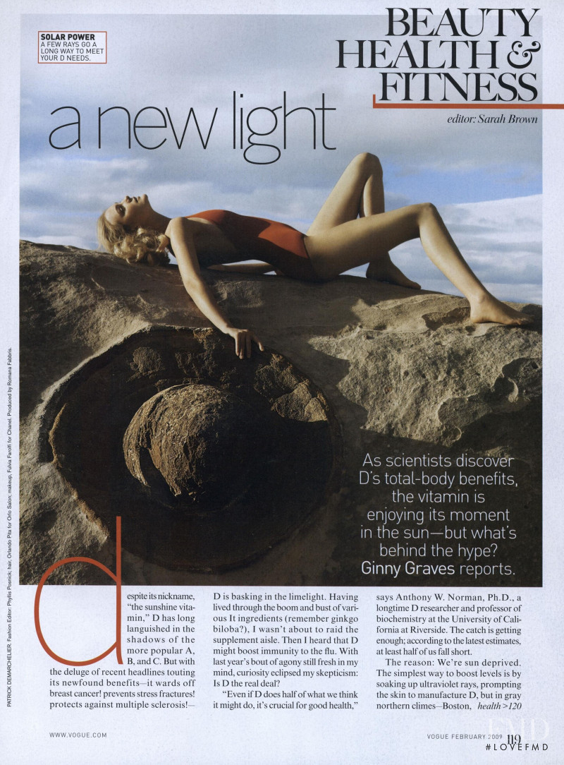 Caroline Trentini featured in Vitamin News: A New Light, February 2009