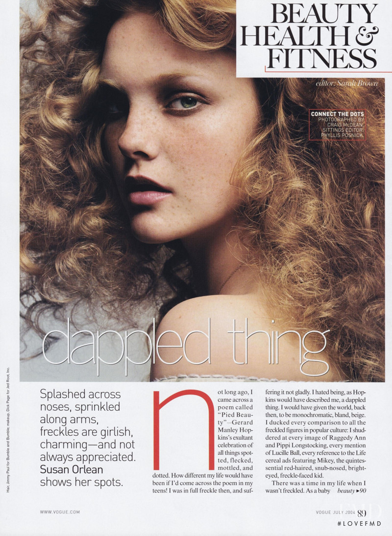 Caroline Trentini featured in Dappled Thing, July 2004