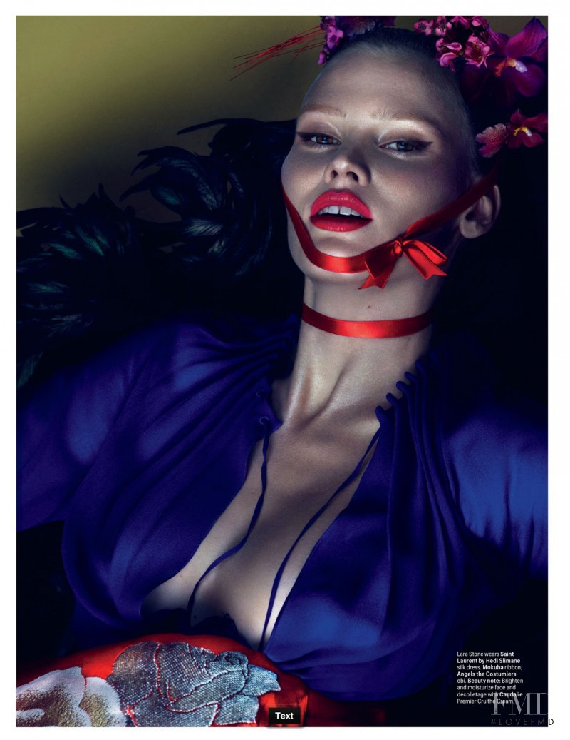 Lara Stone featured in From East To West, March 2013