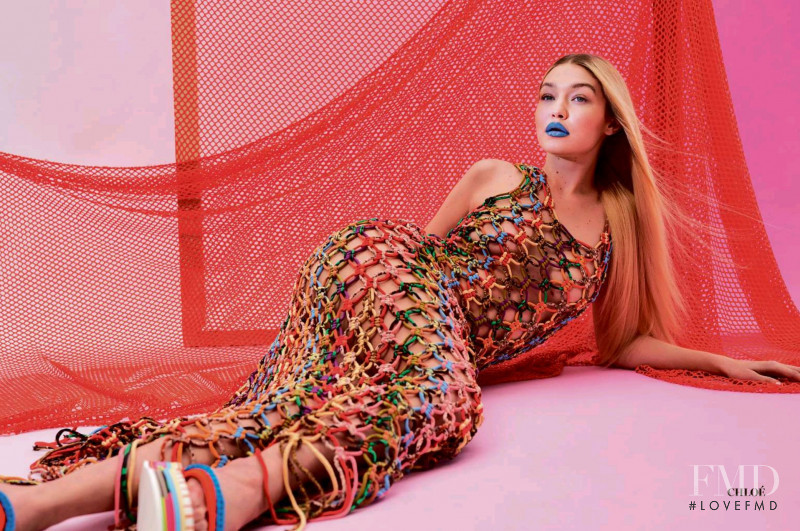 Gigi Hadid featured in Millenial Color Blocking, March 2022