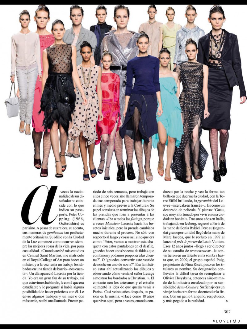 Julia Frauche featured in Peter Copping, El Ingles Que Conquisto Paris, March 2013