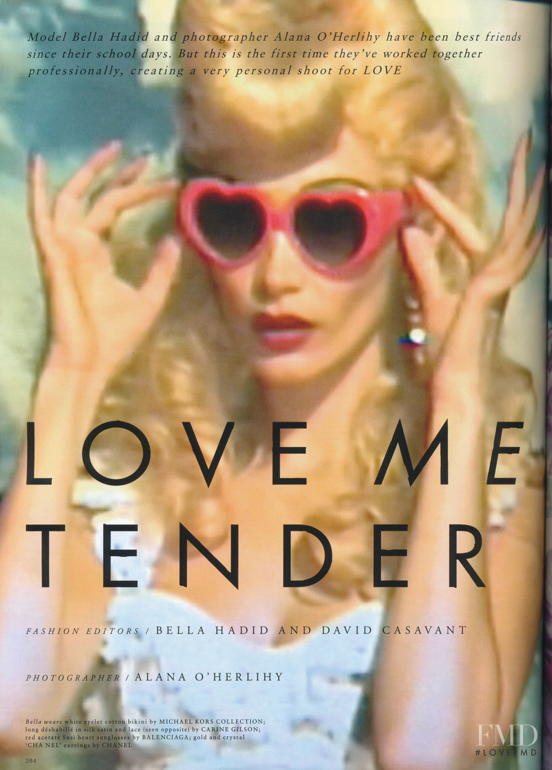 Bella Hadid featured in Love Me Tender, March 2019