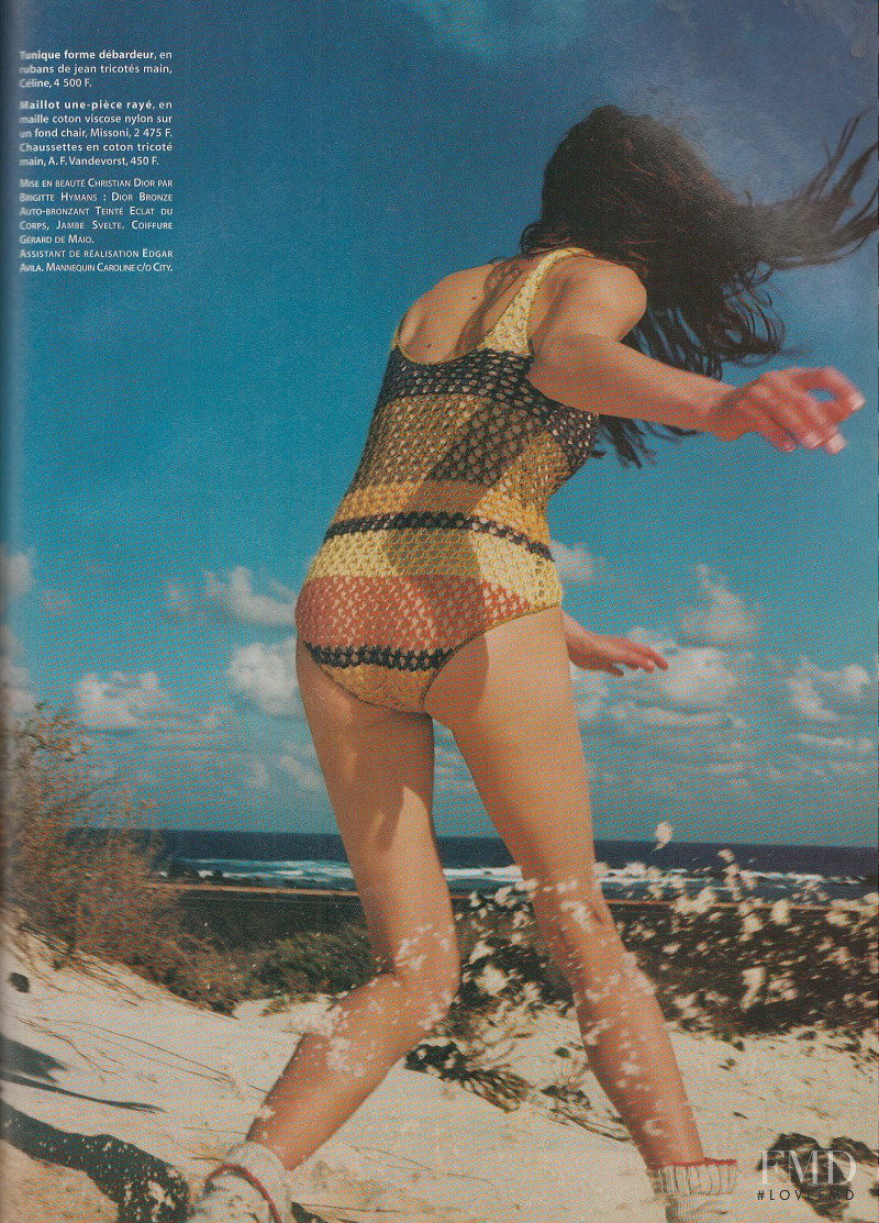 Caroline Forsling featured in Tricots de Plage, May 1999