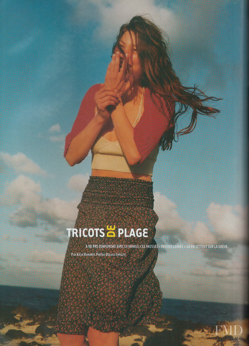 Caroline Forsling featured in Tricots de Plage, May 1999